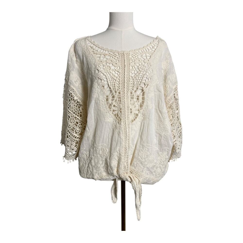 Spiaggia Dolce XL Boho Lace Blouse Shirt Top Cottage Indie Fairy Festival Hippie